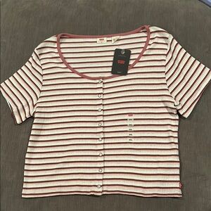 LEVIS Womens Short Sleeve Britt Snap Front TopXXL NWT